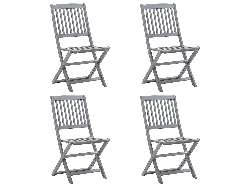 Chaises pliables d'extérieur 4 pcs Bois d'acacia solide SEF68995