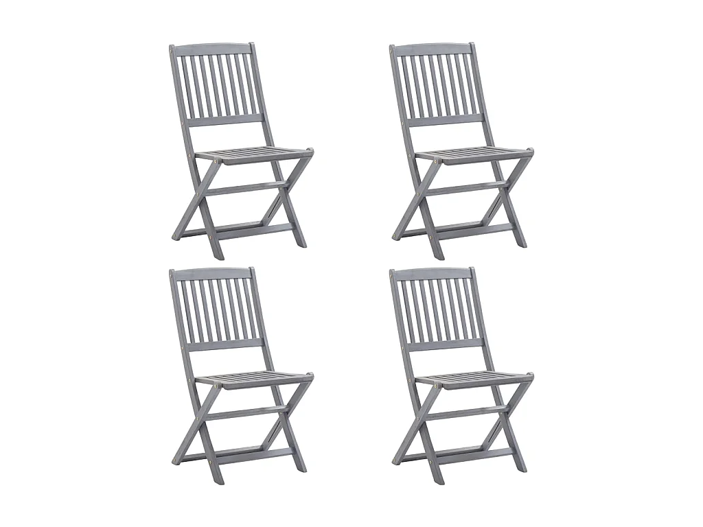Tuinstoelen 4 st inklapbaar massief acaciahout NL83016