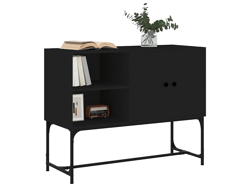 Sideboard Schwarz Anrichte 100x40x79,5 cm Holzwerkstoff -RM13391