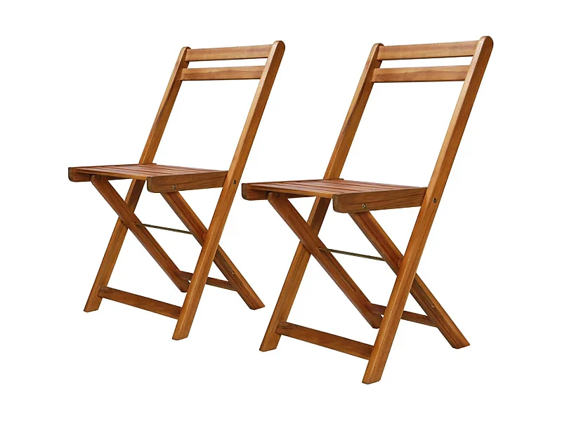Chaises de bistro d'extérieur 2 pcs Bois d'acacia solide SEF79751