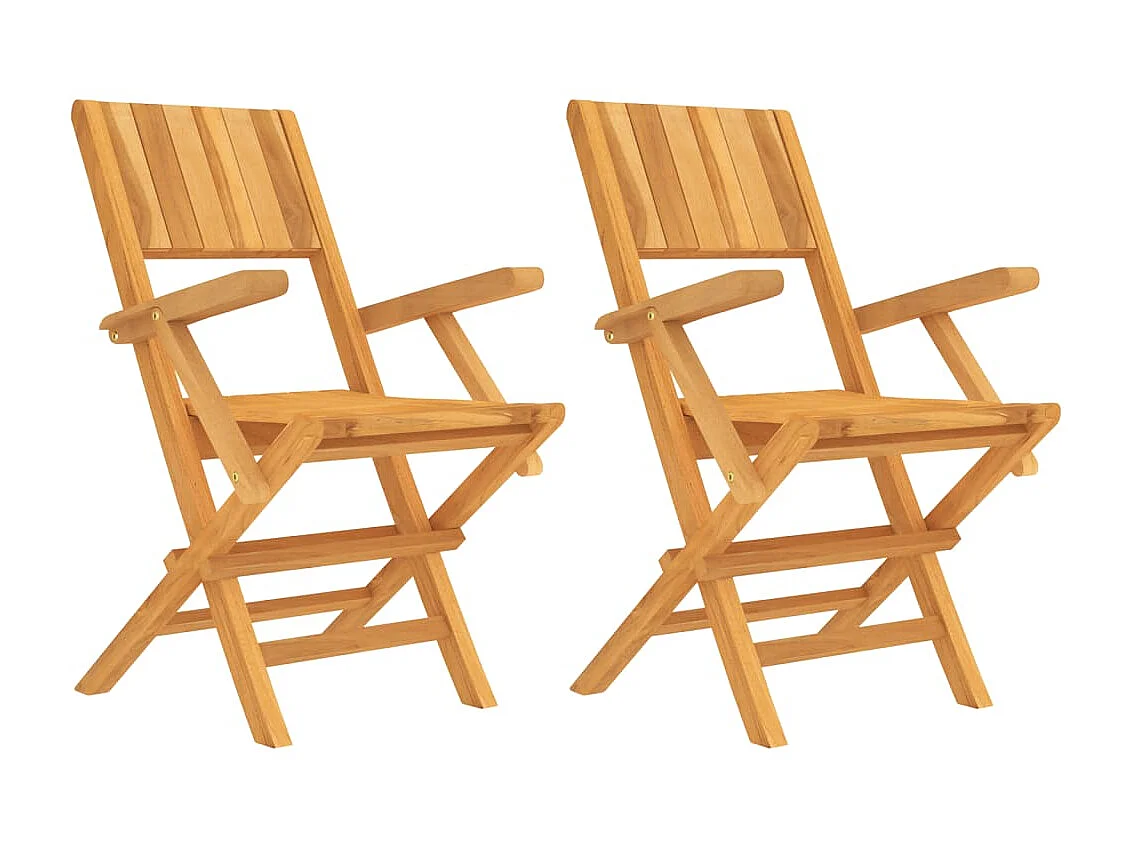 Sillas de jardín plegables 2 uds madera maciza teca 55x61x90 cm ES61872
