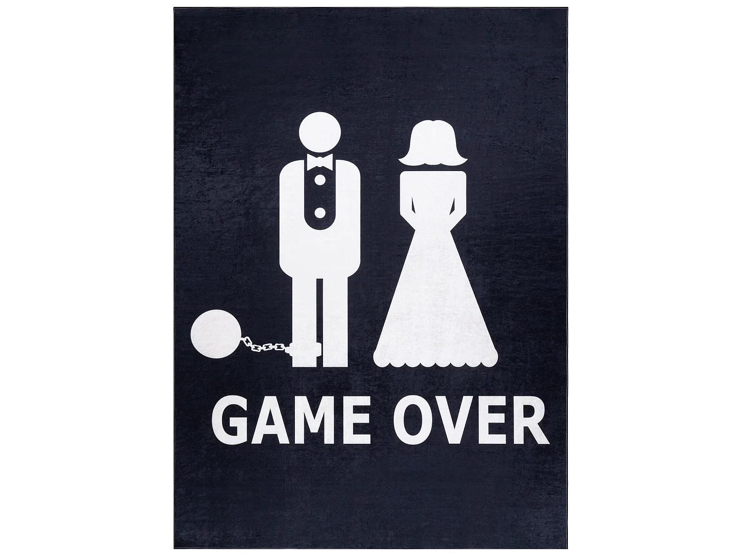 Tapis lavable BAMBINO 2104 'Game over' mariage, enterrement de vie de  160x220 cm