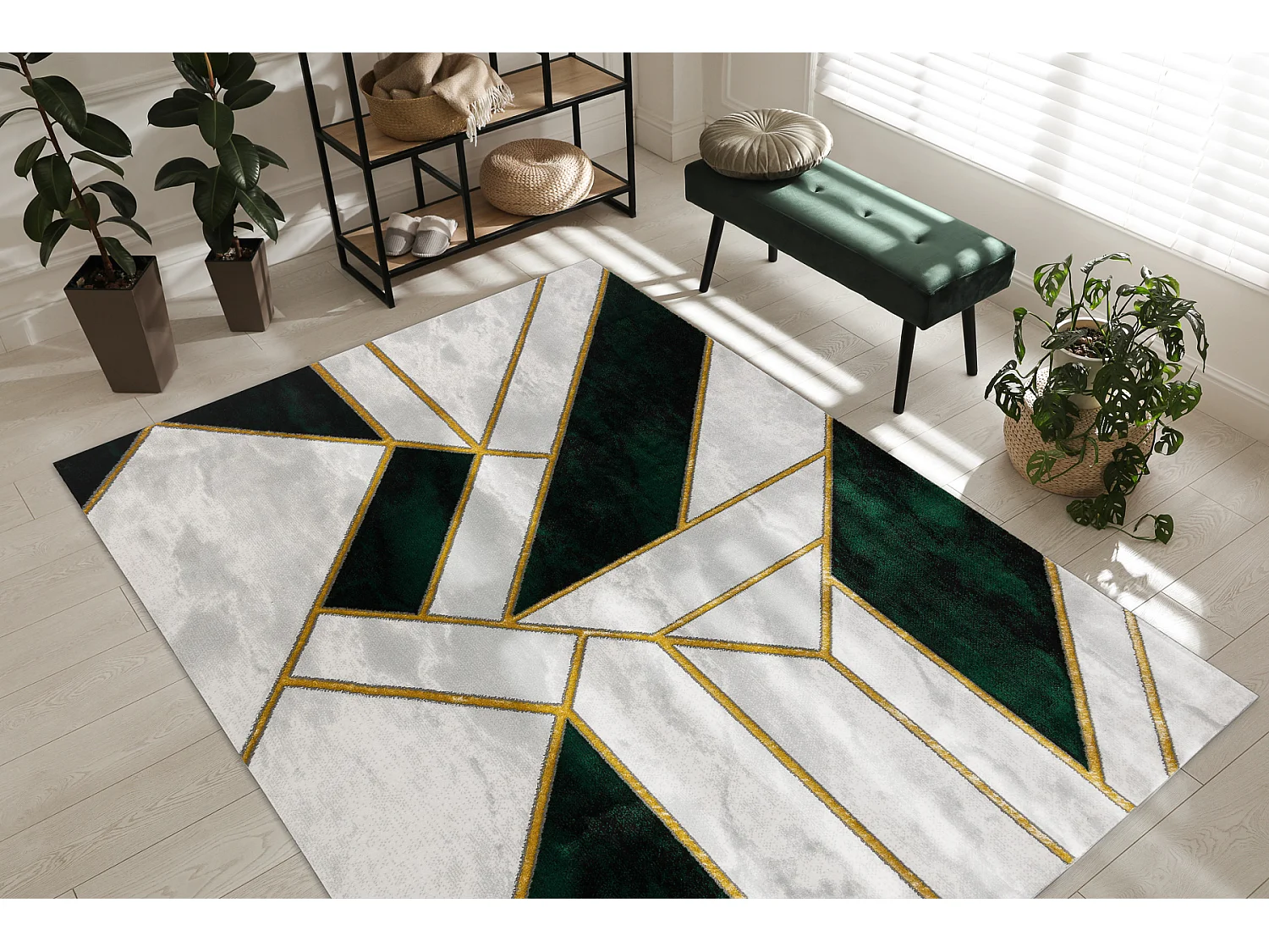 Dywan EMERALD ekskluzywny 1015 glamour, stylowy marmur, geometryczny b 160x220 cm