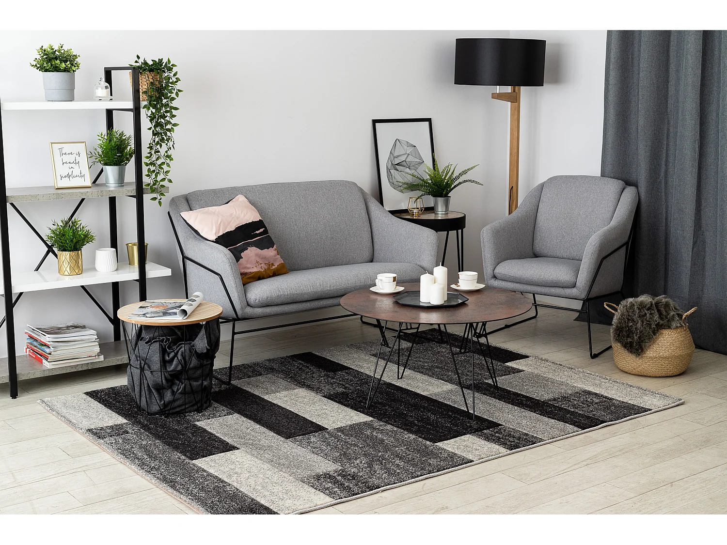 Alfombra FEEL 5756/16811 Rectángulos gris 240x330 cm