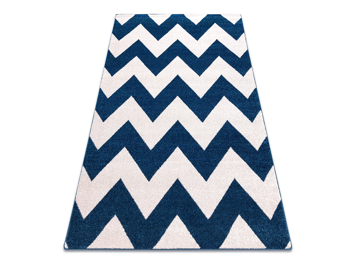 Tapis SKETCH - FA66 bleu et blanc - Zigzag 160x220 cm
