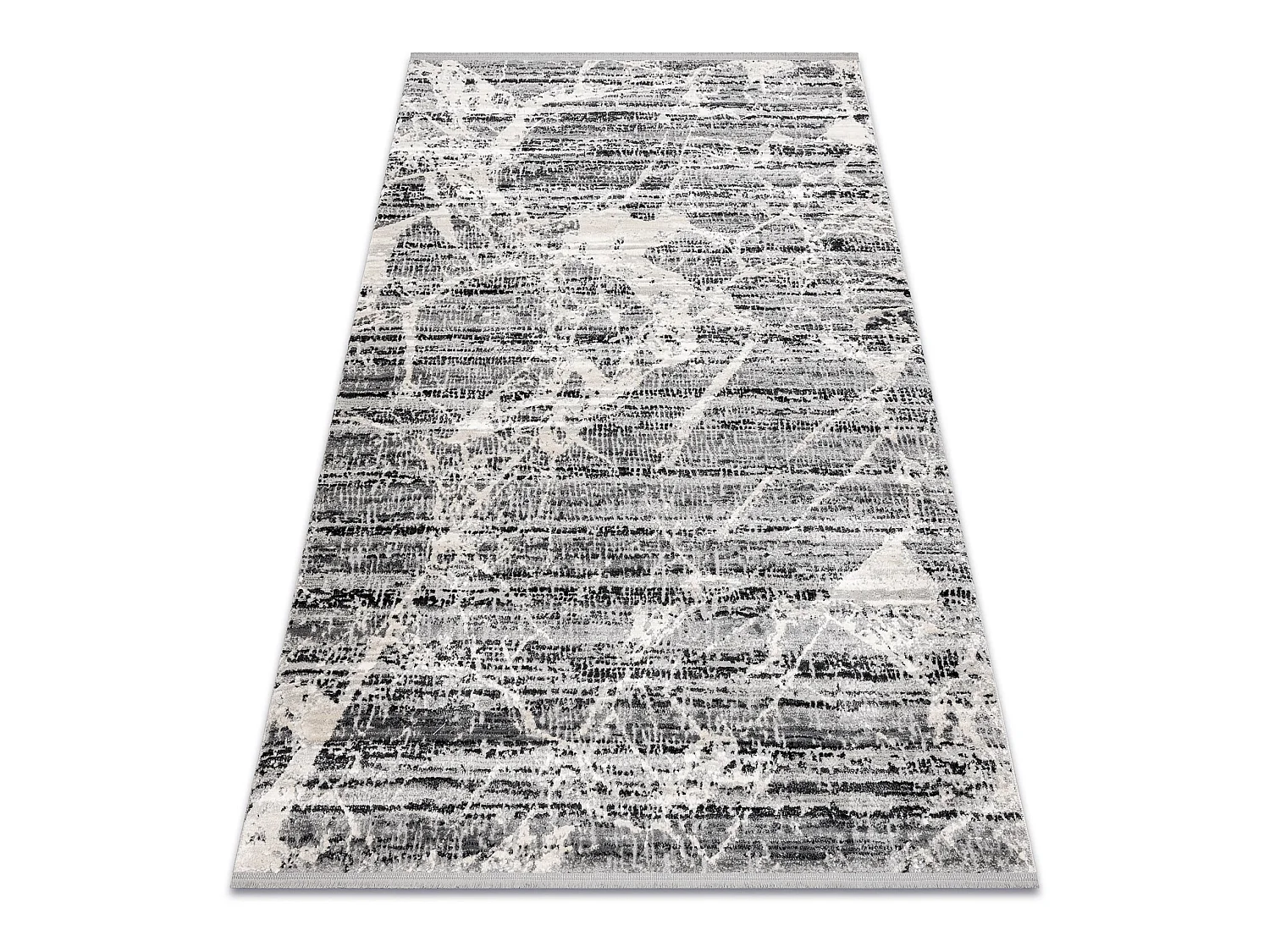 Tapis TULS structural, franges 51322 moderne, Marbre gris / ivoire 280x370 cm