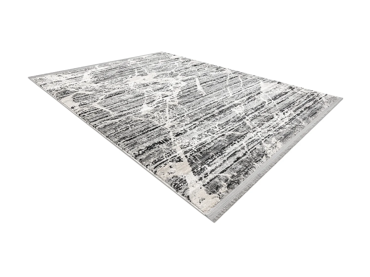 Tapis TULS structural, franges 51322 moderne, Marbre gris / ivoire 280x370 cm