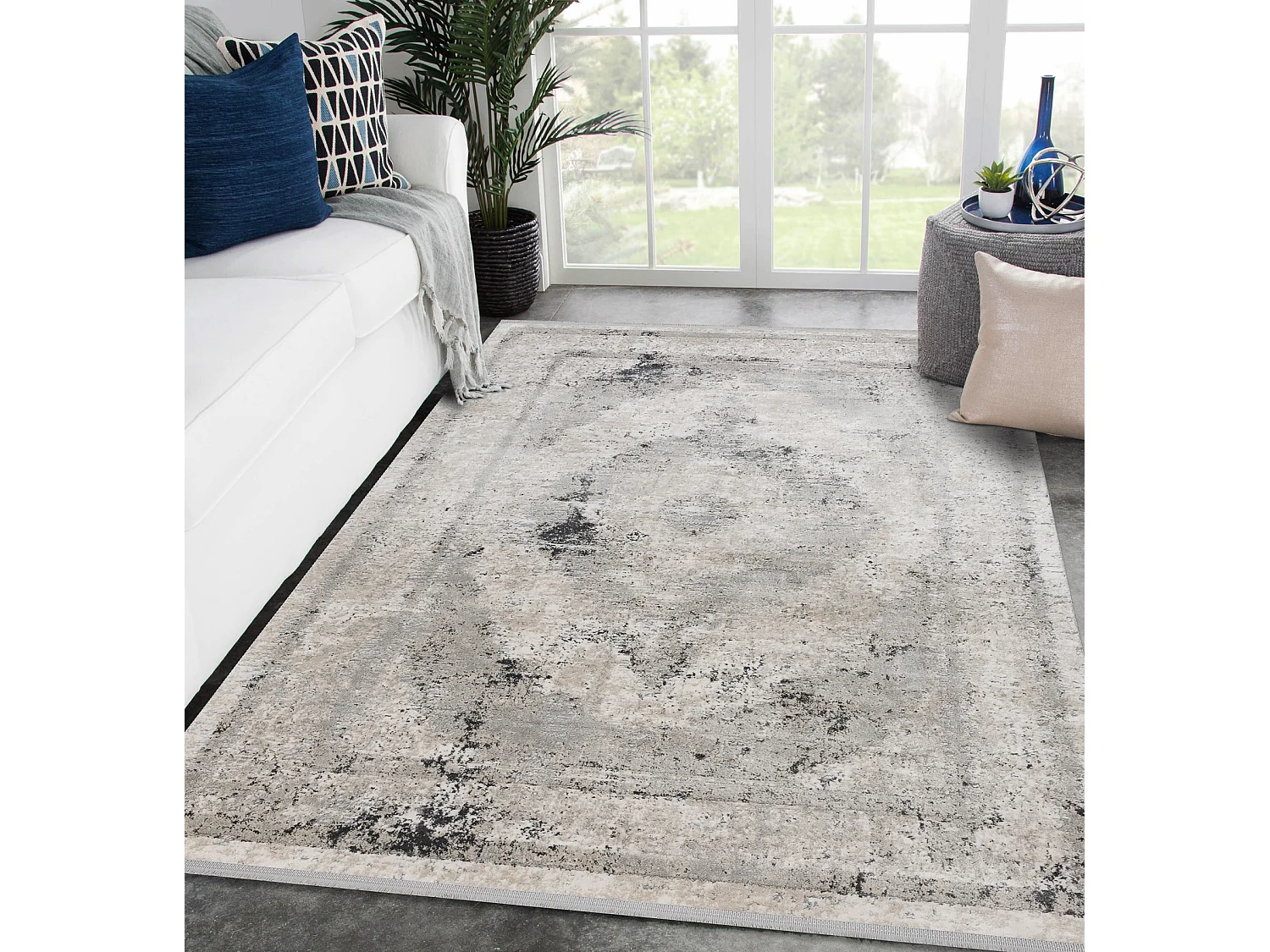 Alfombra TULS estructural, franjas 51321 vintage, Marco, Rosetón beig 180x270 cm