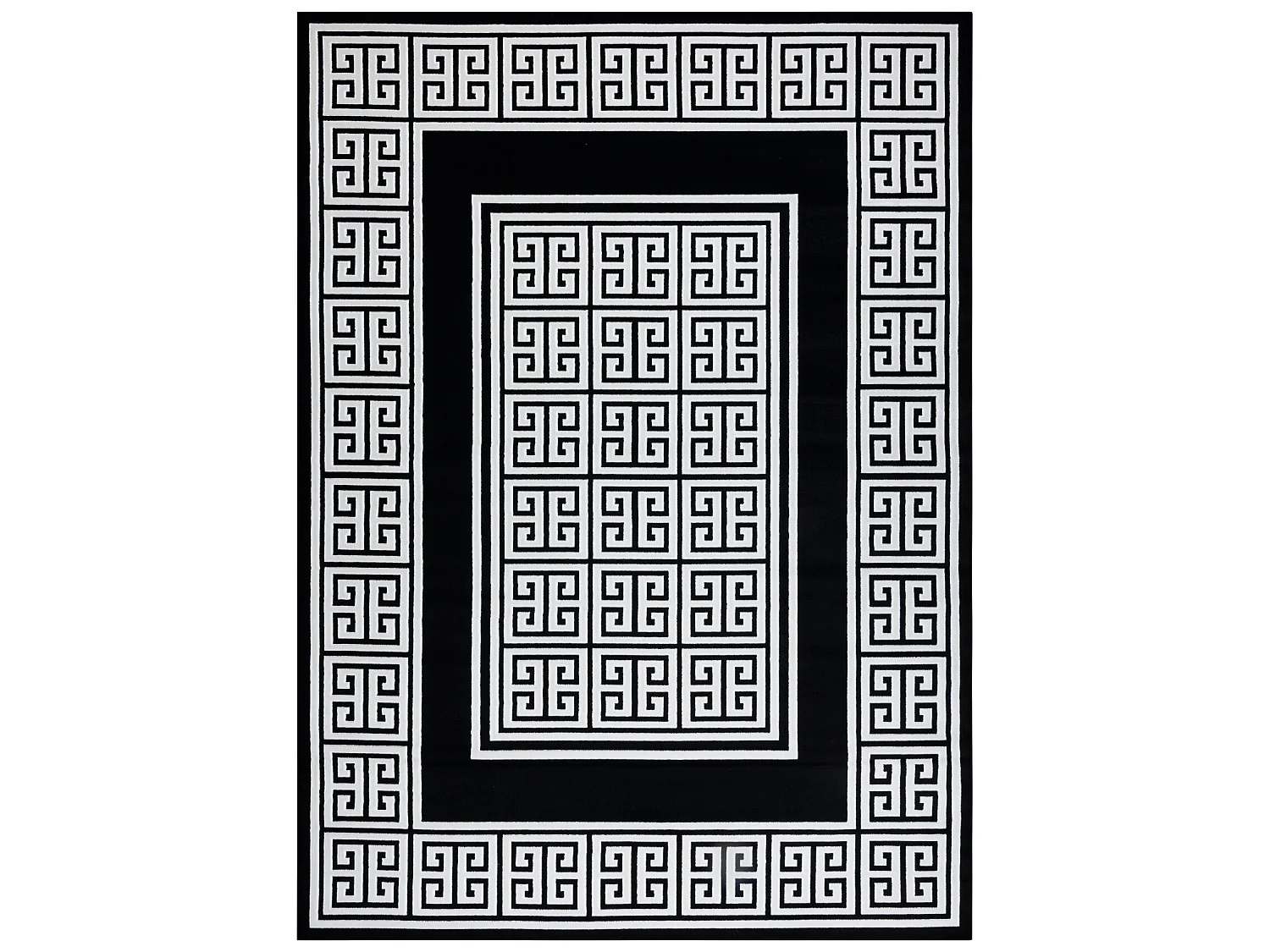 Tapijt GLOSS modern 6776 85 stijlvol, kader, Grieks sleutel zwart / iv 160x220 cm