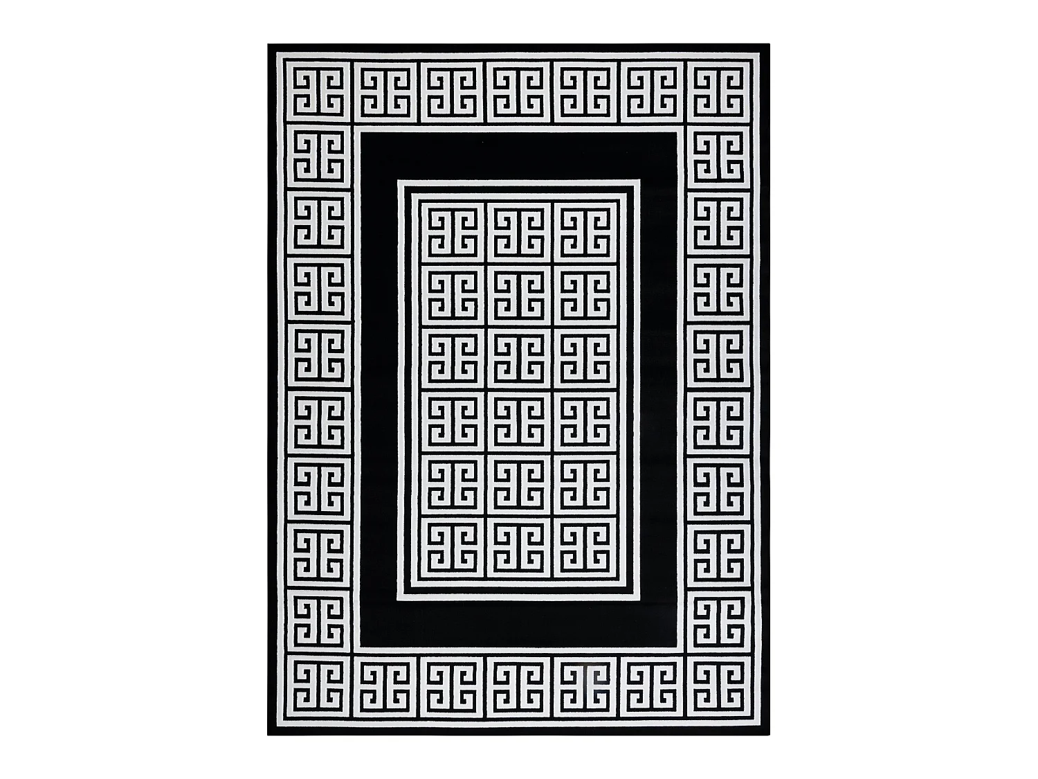 Tapijt GLOSS modern 6776 85 stijlvol, kader, Grieks sleutel zwart / iv 160x220 cm