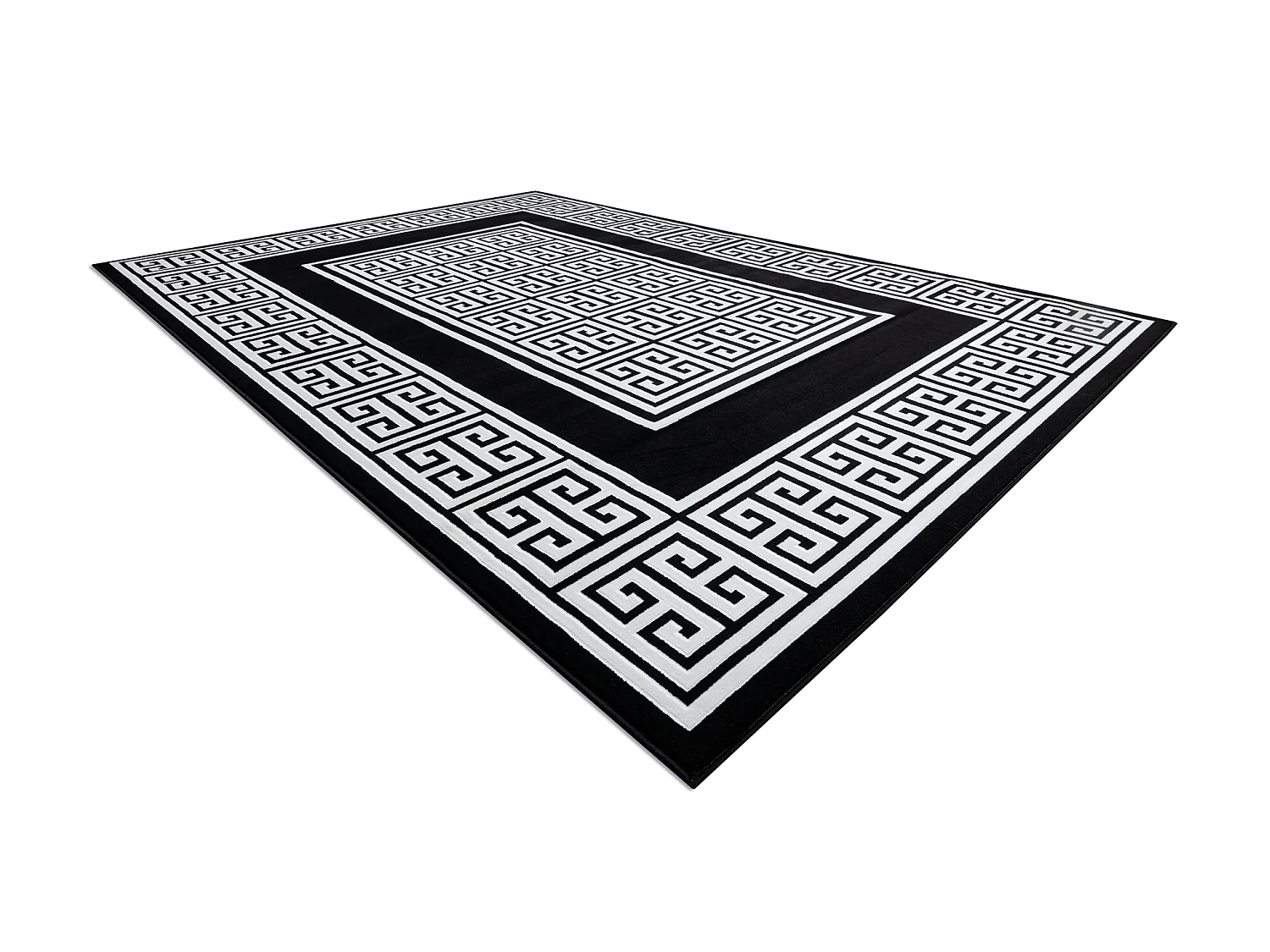 Tapijt GLOSS modern 6776 85 stijlvol, kader, Grieks sleutel zwart / iv 160x220 cm