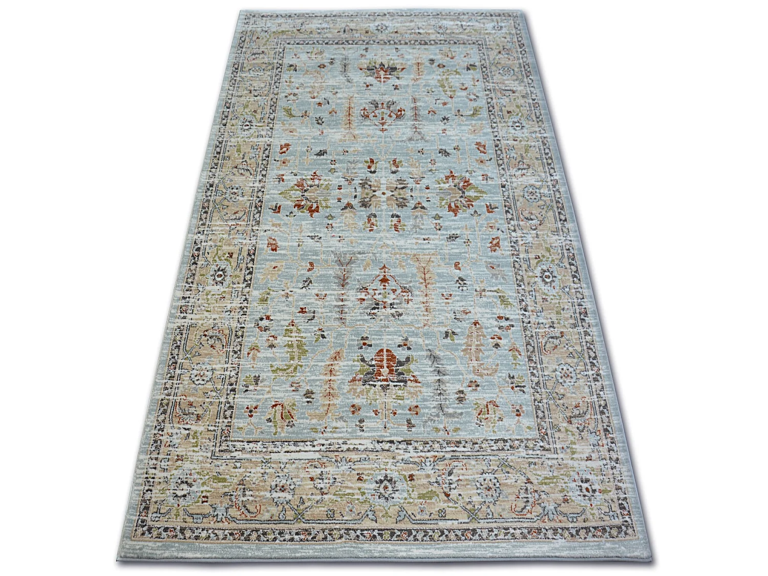 Tapete ARGENT - W7039 Flores Azul / Creme 133x190 cm