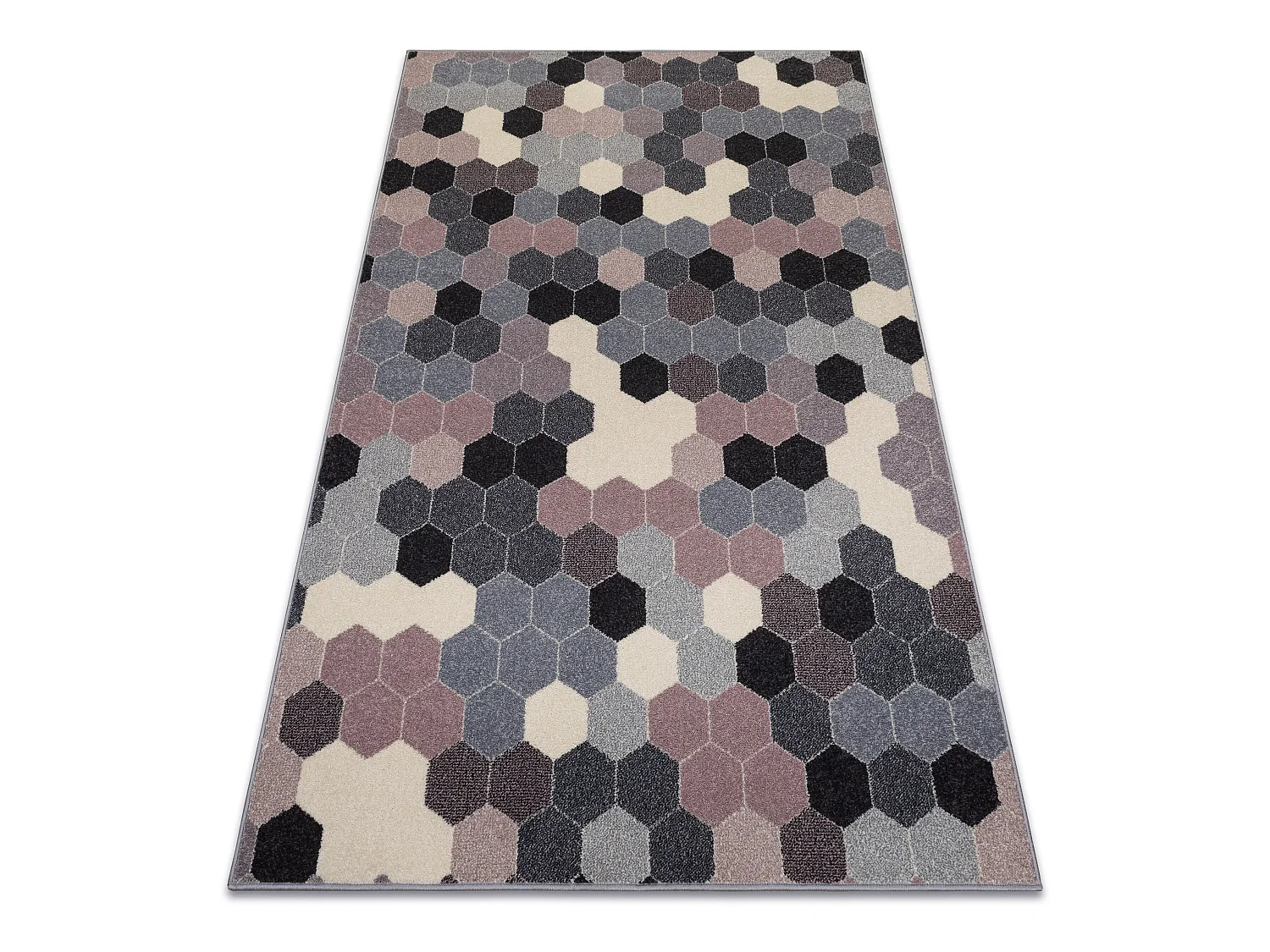 Tapis HEOS 78537 gris / rose / crème HEXAGONE 160x220 cm