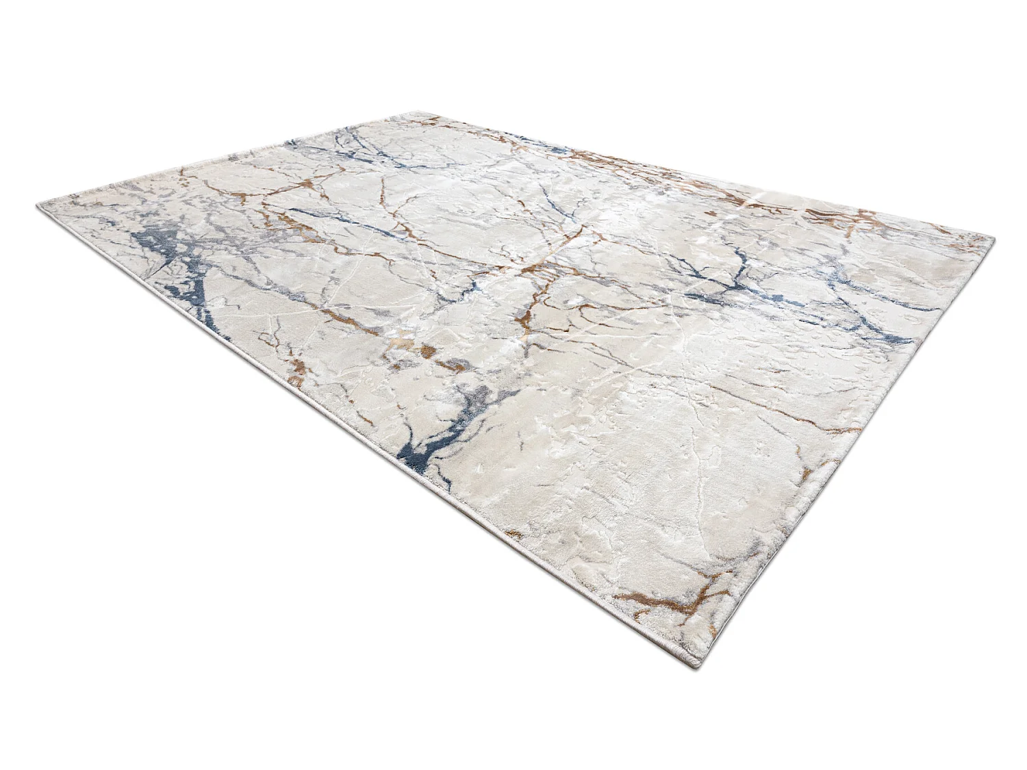 Tapis ACRYLIQUE ELITRA 9962 Marbre vintage ivoire / bleu 240x350 cm