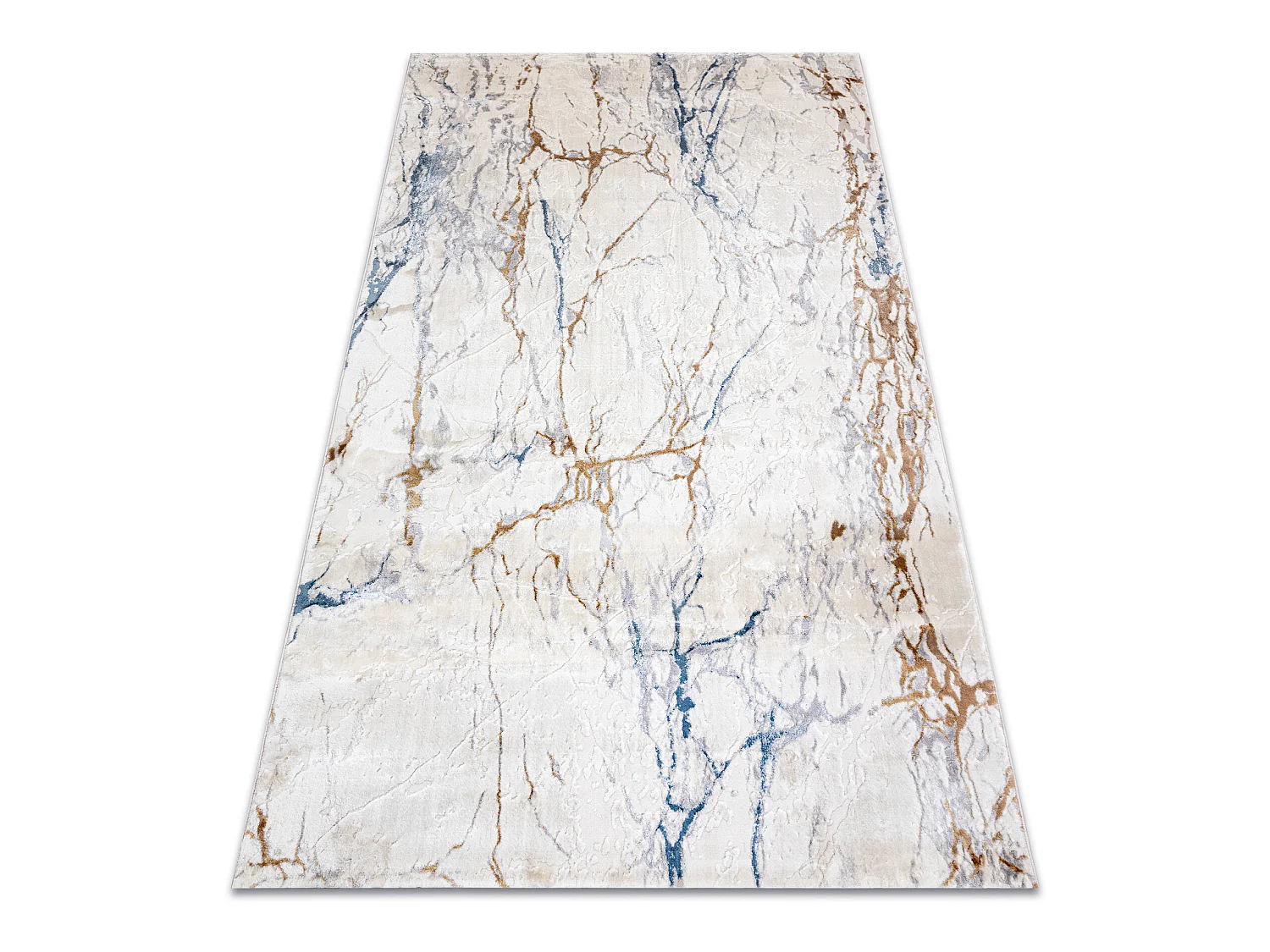 Tapis ACRYLIQUE ELITRA 9962 Marbre vintage ivoire / bleu 240x350 cm