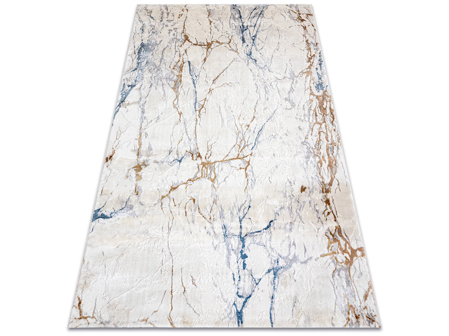 Tapis ACRYLIQUE ELITRA 9962 Marbre vintage ivoire / bleu 240x350 cm