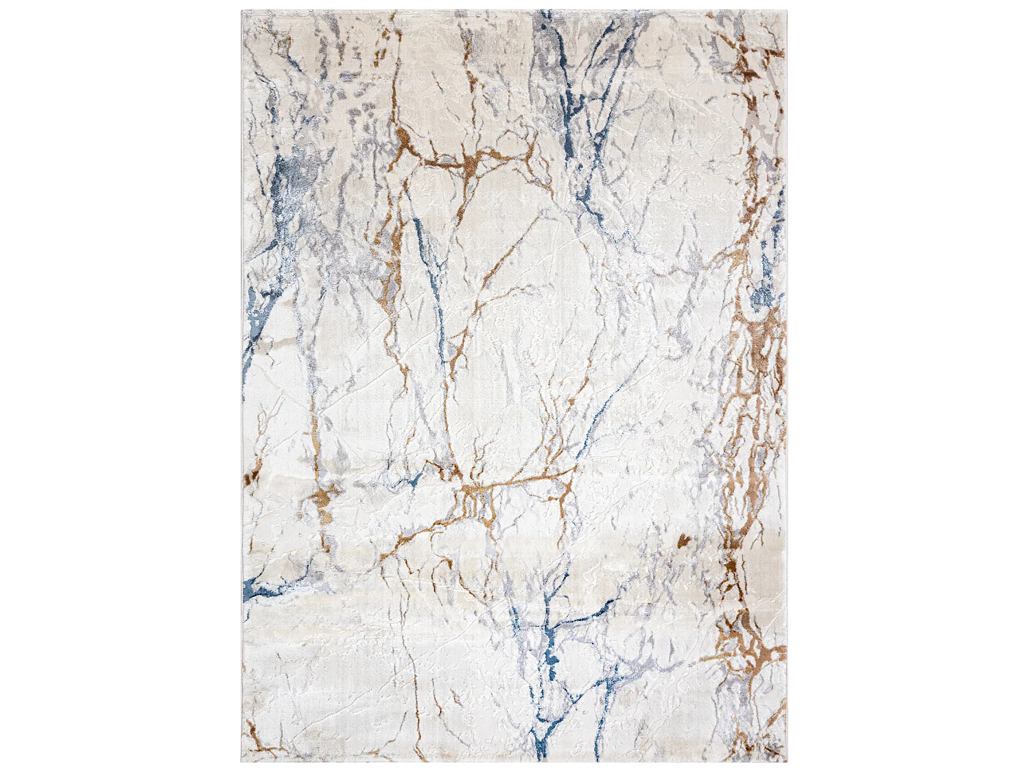 Tapis ACRYLIQUE ELITRA 9962 Marbre vintage ivoire / bleu 240x350 cm