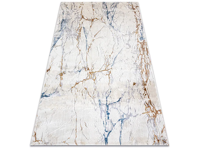 Tapis ACRYLIQUE ELITRA 9962 Marbre vintage ivoire / bleu 240x350 cm