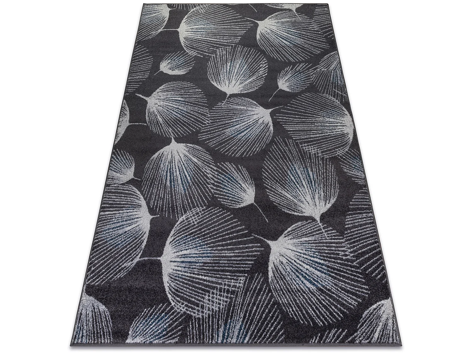 Tapijt HEOS 78545 anthracytkleuring / blauw VEER, Pluim ,  190x270 cm