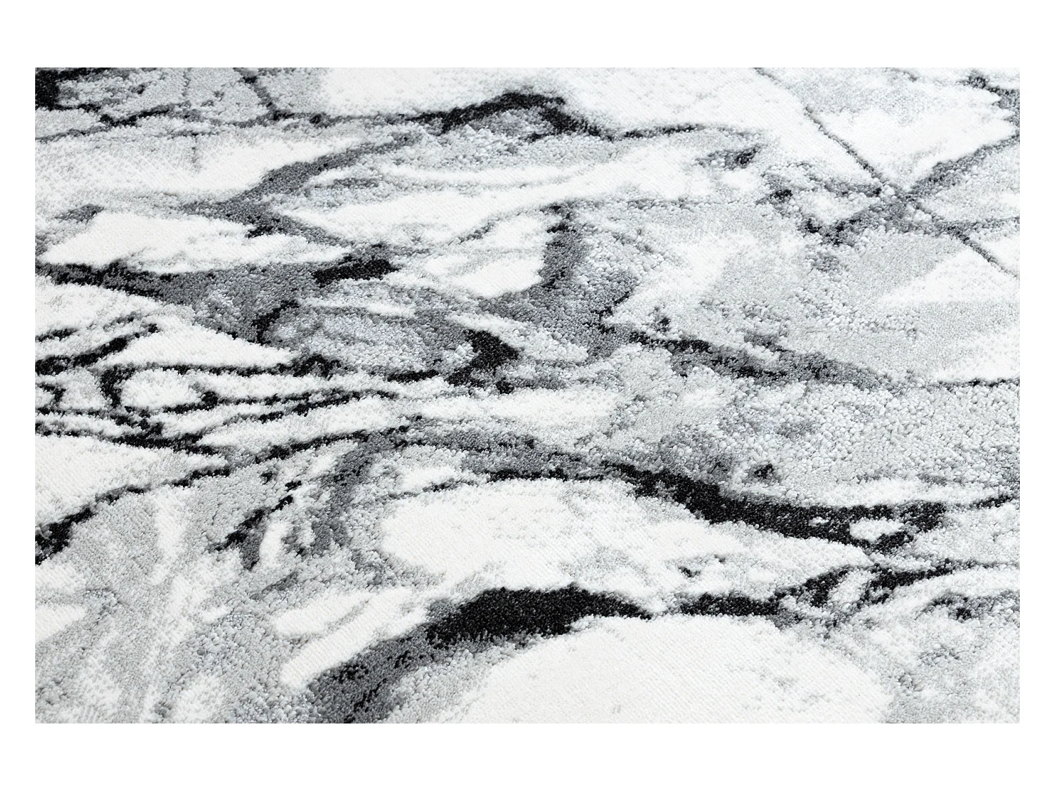 Tapis TULS structural, franges  51210 moderne, Marbre anthracite 280x370 cm