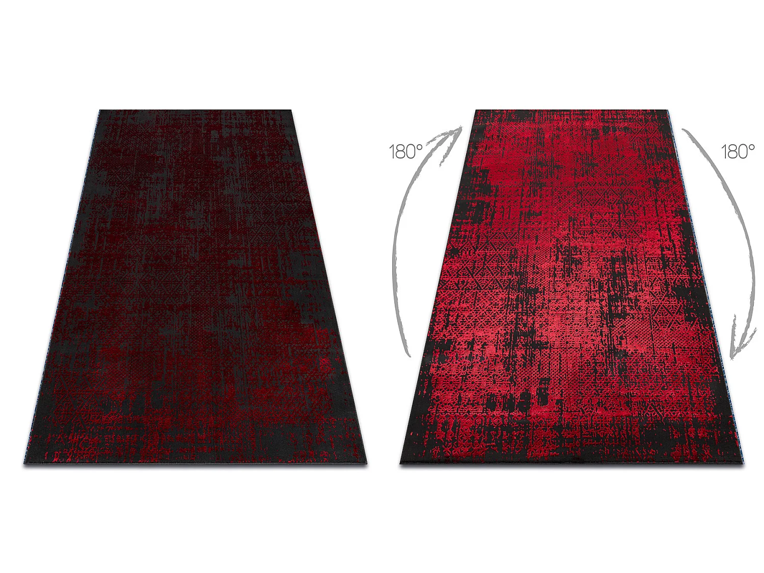 Tapis VINCI 1409 moderne Ornement vintage - Structural rouge 180x270 cm