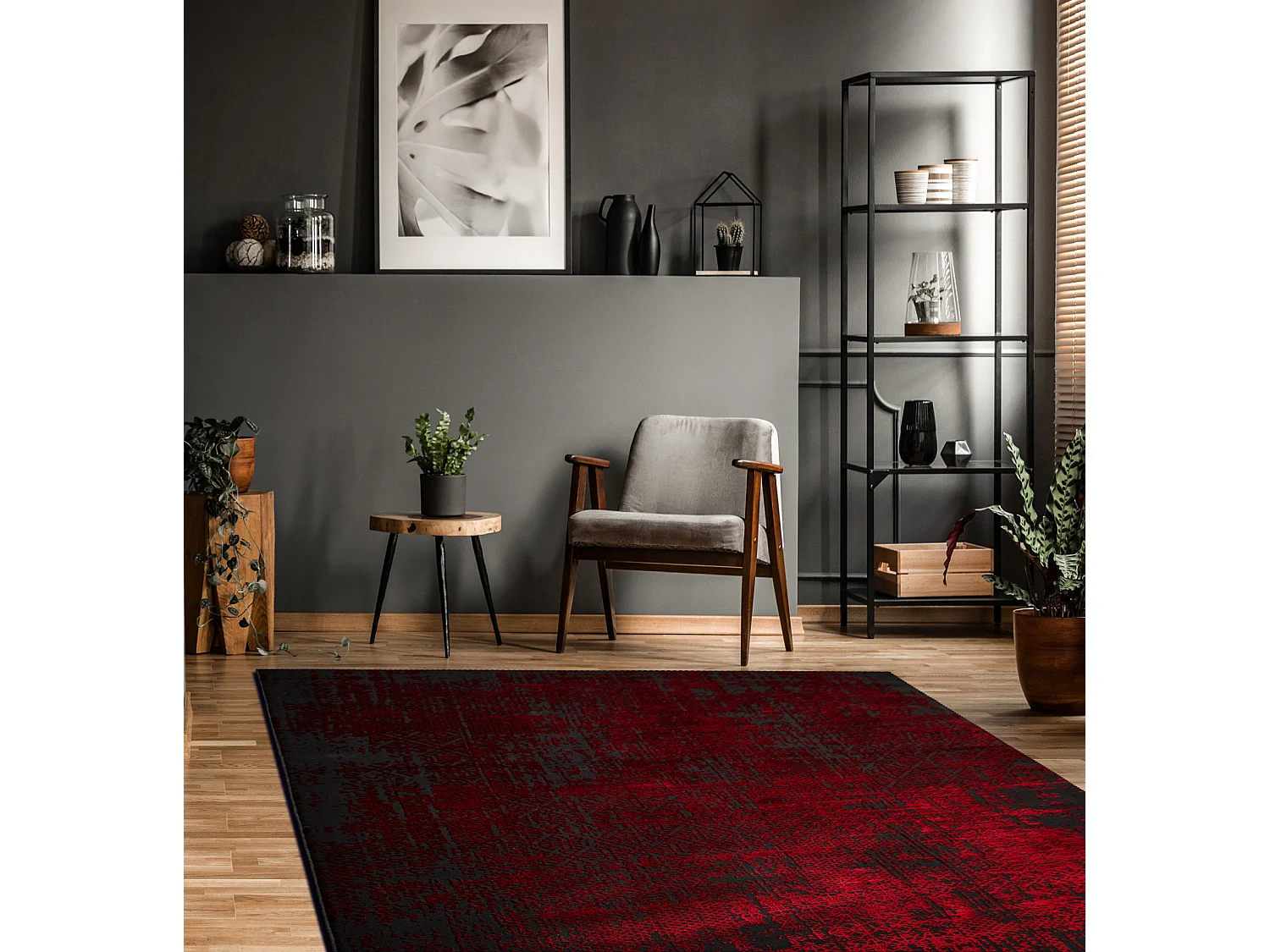 Tapis VINCI 1409 moderne Ornement vintage - Structural rouge 180x270 cm