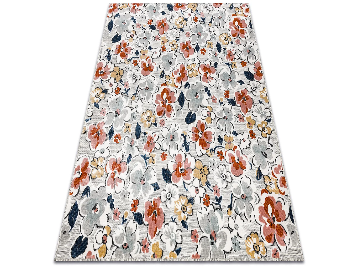 Tapijt Structural BOTANIC 65239 bloemen, plat geweven op het balkon, t 78x150 cm