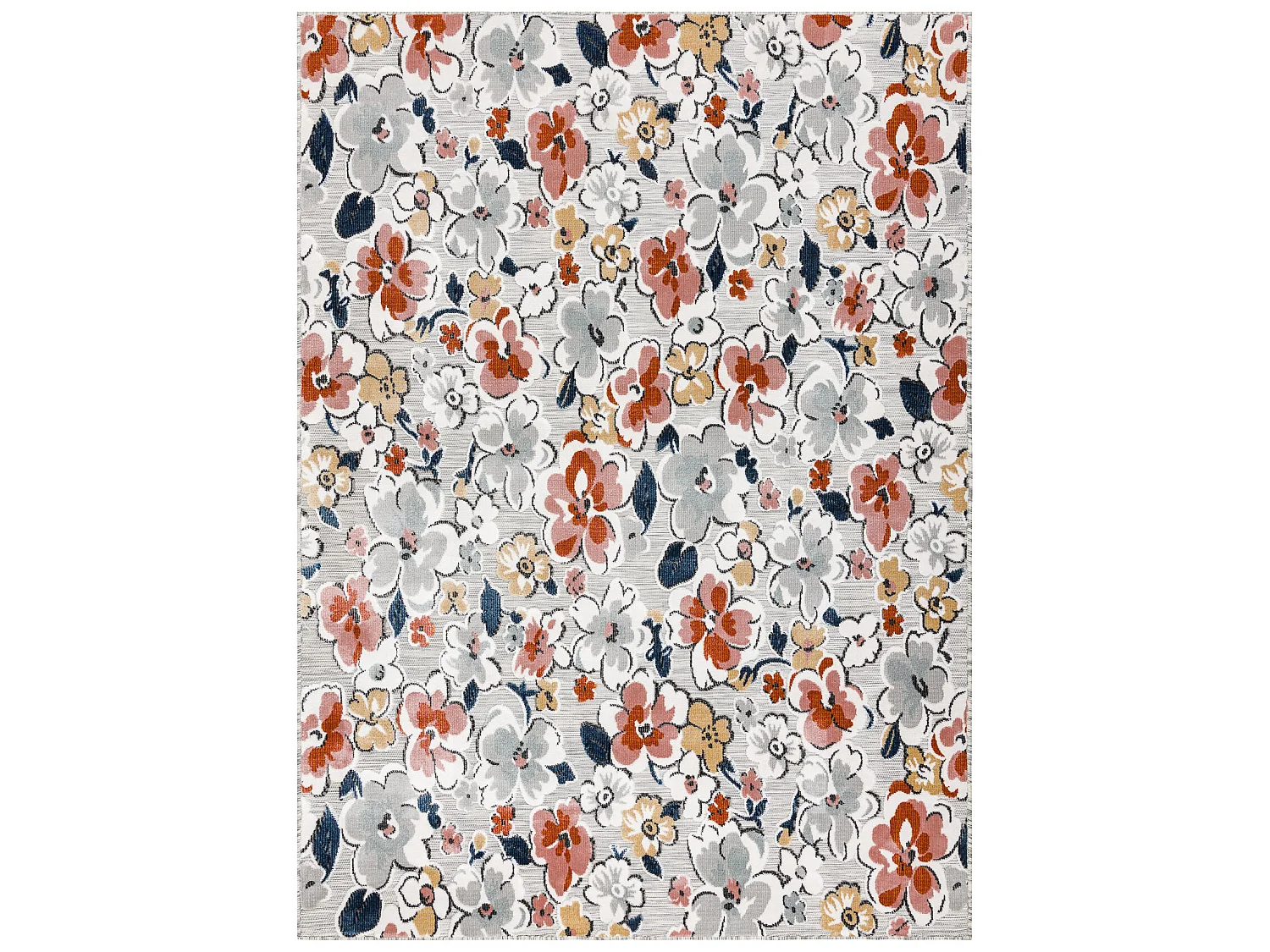 Tapijt Structural BOTANIC 65239 bloemen, plat geweven op het balkon, t 78x150 cm