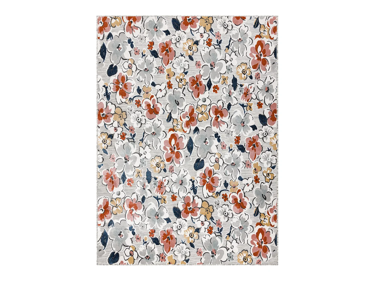 Tapis Structurel BOTANIC 65239 fleurs, tissé à plat sur balcon, terr 78x150 cm