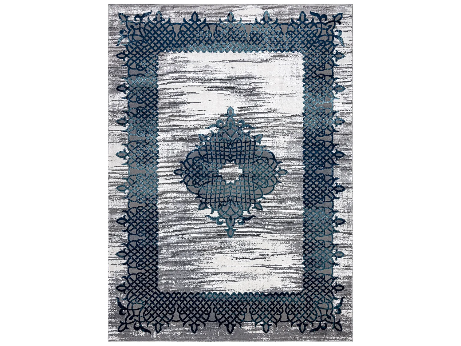 Tapijt CORE W9797 Kader, Rosette - structureel, twee lagen vlies, blau 160x220 cm