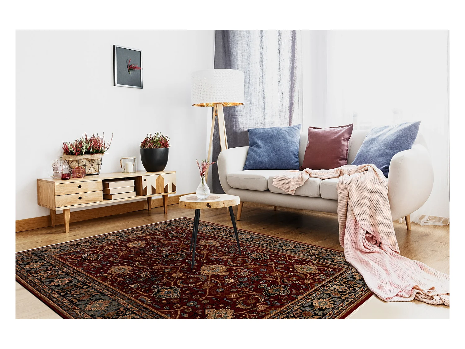 Tapijt KESHAN oosters klassiek 7522/53588 beige / kastanjebruin / blau 120x145 cm