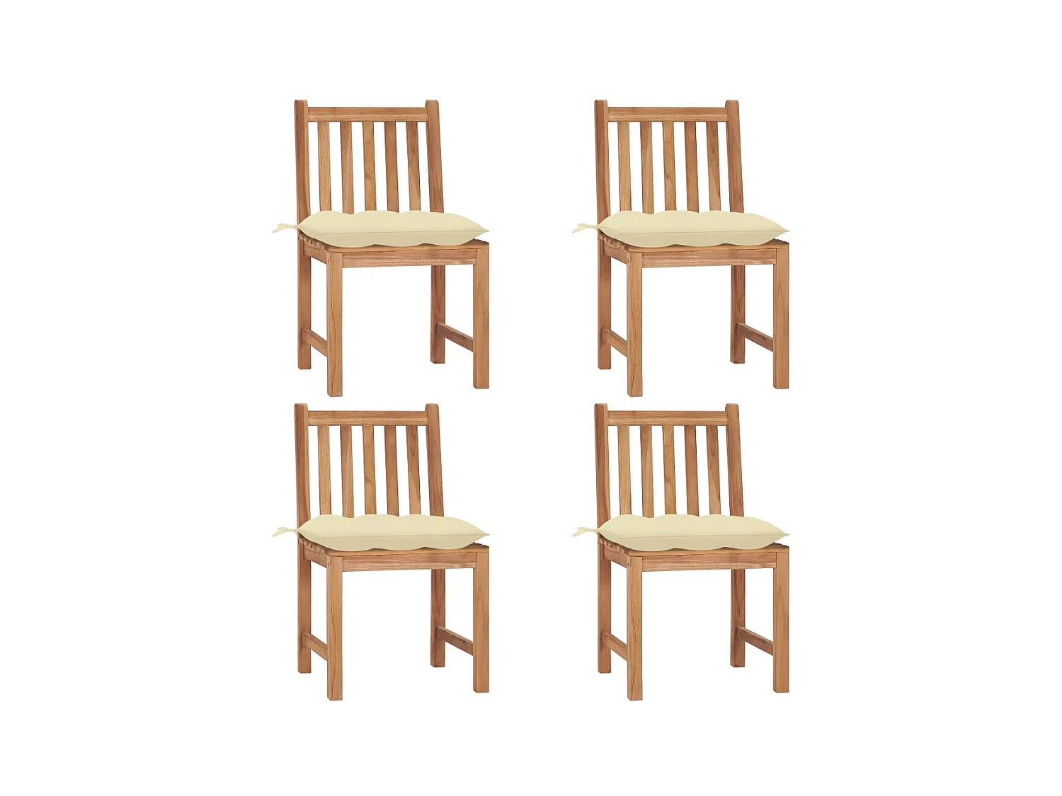 Cadeiras de jardim c/ almofadões 4 pcs madeira de teca maciça PT971222
