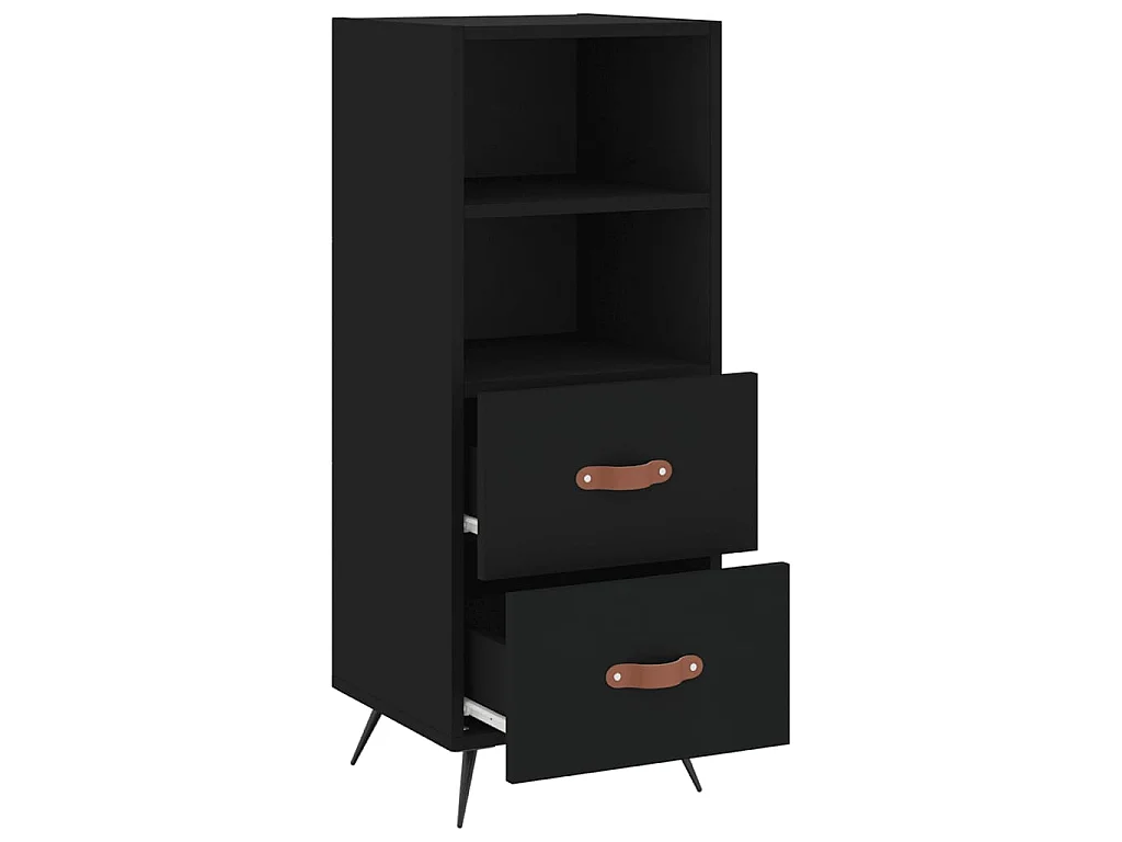 Sideboard Schwarz Anrichte 34,5x34x90 cm Holzwerkstoff -RM44085