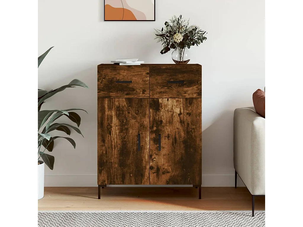 Sideboard Anrichte Räuchereiche 69,5x34x90 cm Holzwerkstoff -RM30487