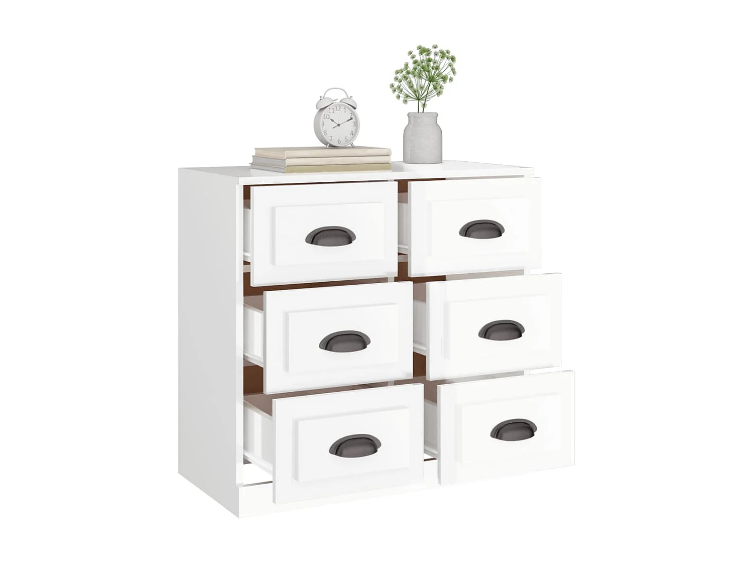 Sideboard Lowboard - Hochglanz-Weiß 70x35,5x67,5 cm Holzwerkstoff -RM85780