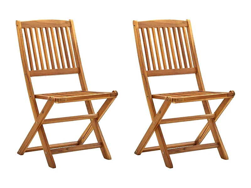 Chaises pliables d'extérieur 2 pcs Bois d'acacia solide SEF85760