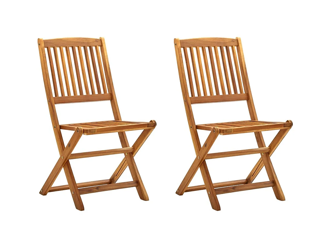 Chaises pliables d'extérieur 2 pcs Bois d'acacia solide SEF85760