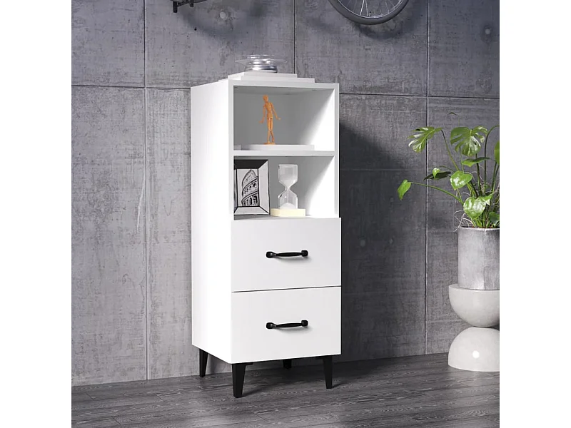 Sideboard Weiß Anrichte 34,5x34x90 cm Holzwerkstoff -RM65199