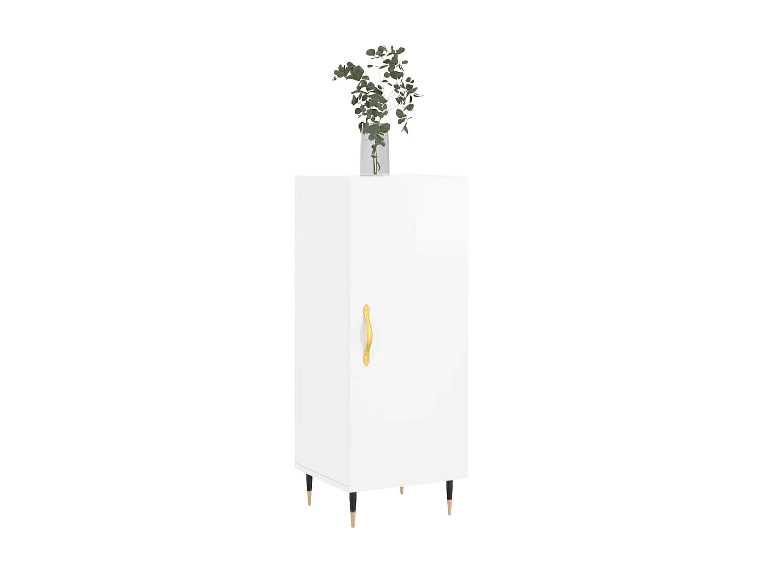 Sideboard Lowboard - Hochglanz-Weiß 34,5x34x90 cm Holzwerkstoff -RM89170