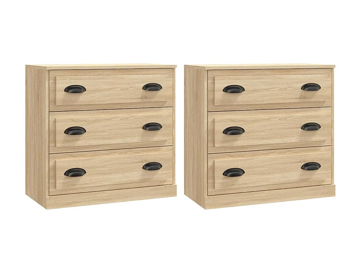 Sideboards im 2er-Set Lowboards Sonoma-Eiche Holzwerkstoff -RM95141