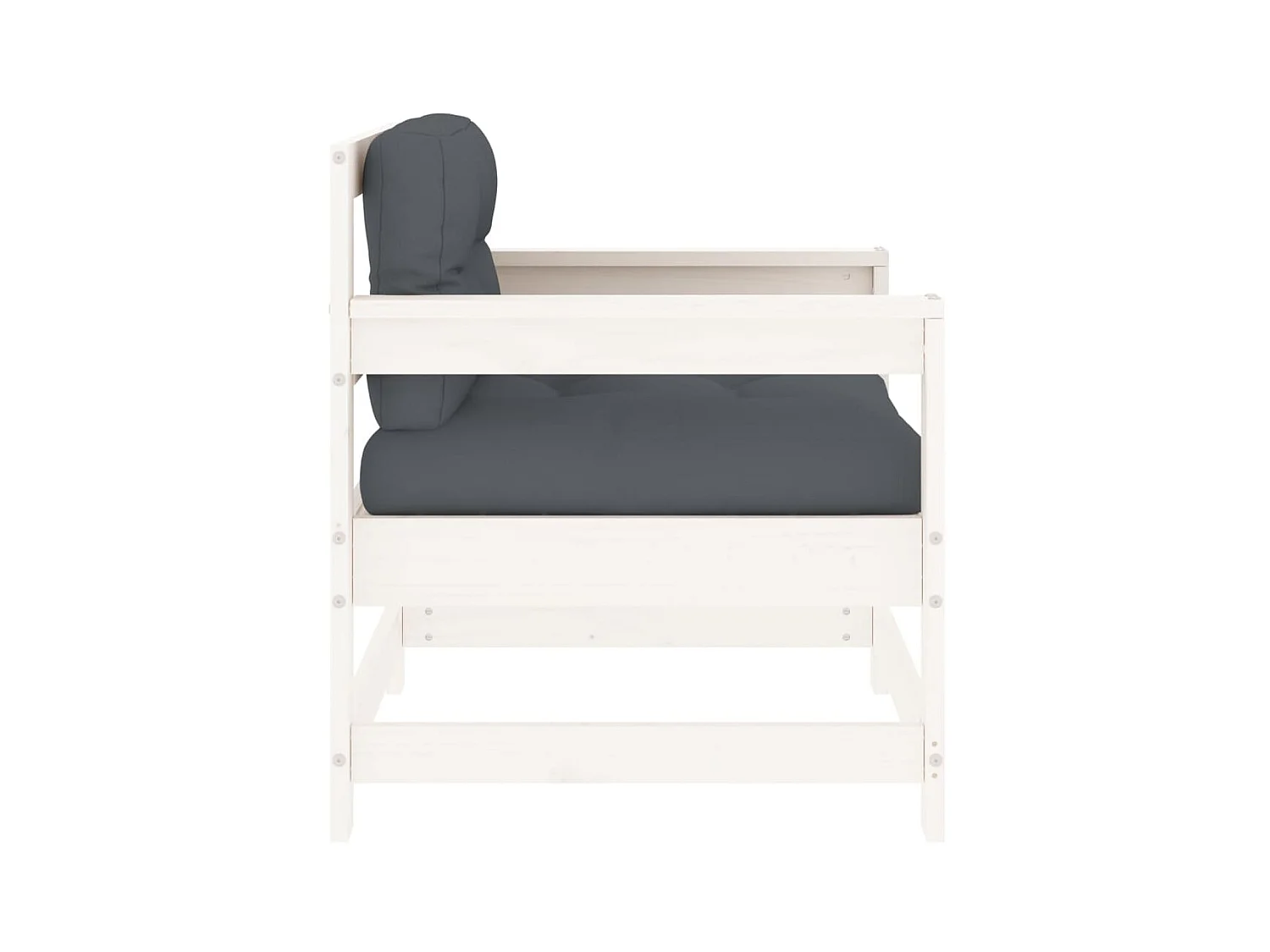 lot de 2 Chaises de jardin avec coussins blanc bois de pin massif PWRS80545