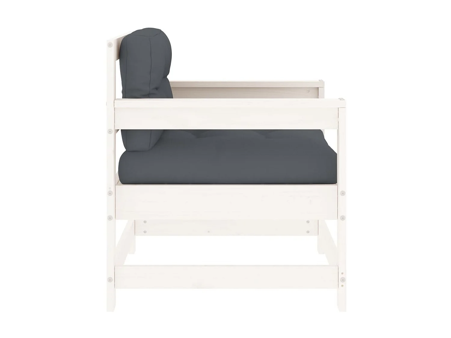 lot de 2 Chaises de jardin avec coussins blanc bois de pin massif PWRS80545