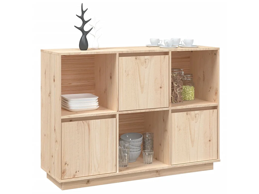 Sideboard Anrichte - 110,5x35x80 cm Massivholz Kiefer -RM11871