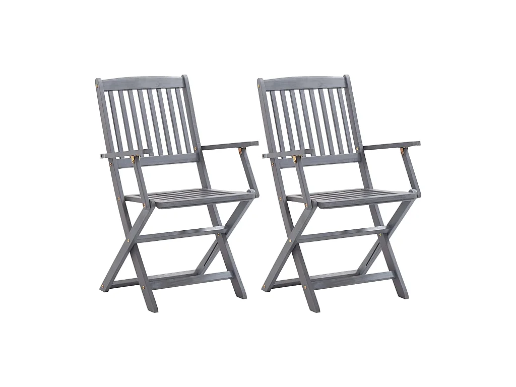 Klappbare Gartenstühle 2 Stk.| Outdoor-Stuhl mit Kissen Massivholz Akazie -gkd782763