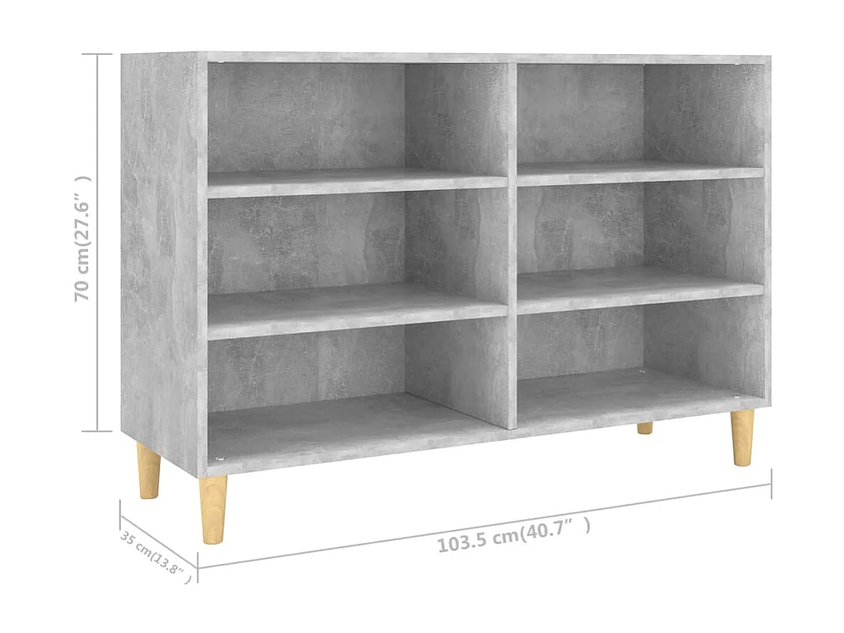 Sideboard Lowboard - Betongrau 103,5x35x70 cm Holzwerkstoff -RM78275