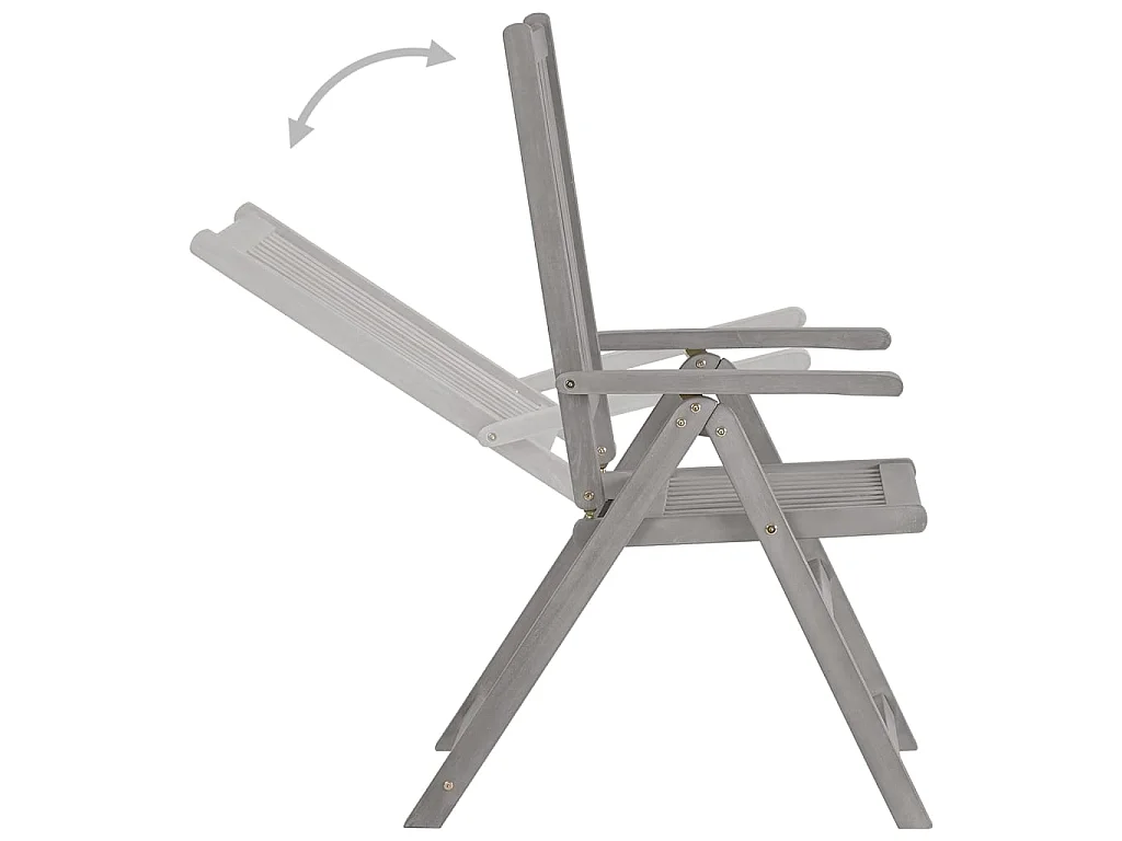 Chaises inclinables de jardin 2 pcs avec coussins Bois d'acacia SEF97306