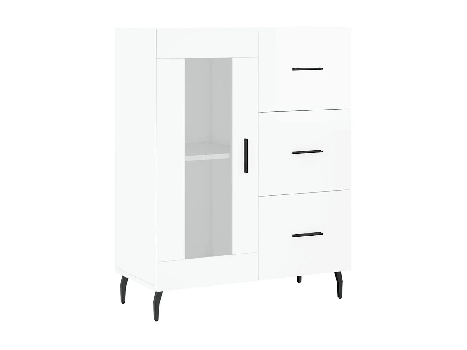 Sideboard Lowboard - Hochglanz-Weiß 69,5x34x90 cm Holzwerkstoff -RM99021