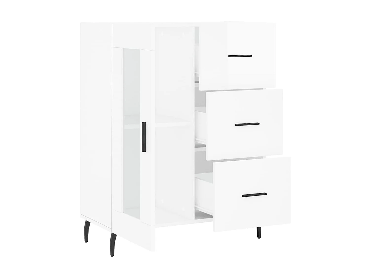 Sideboard Lowboard - Hochglanz-Weiß 69,5x34x90 cm Holzwerkstoff -RM99021