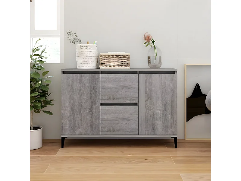 Sideboard Grau Sonoma - Lowboard 104x35x70 cm Holzwerkstoff -RM82608
