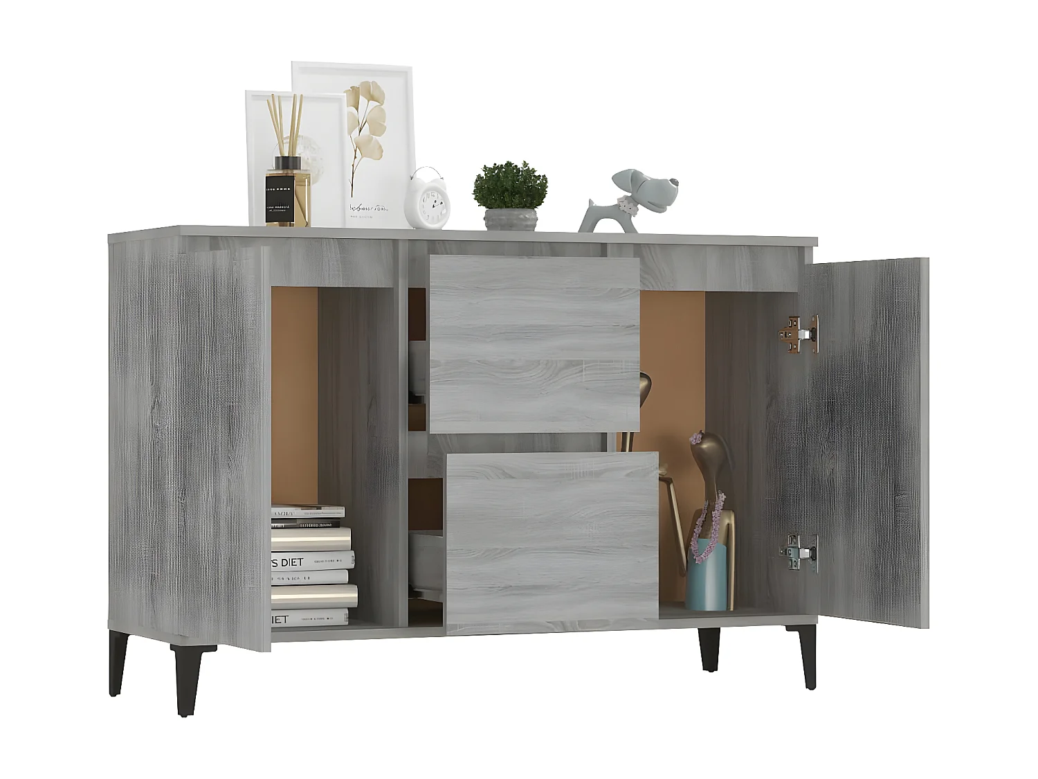 Sideboard Grau Sonoma - Lowboard 104x35x70 cm Holzwerkstoff -RM82608